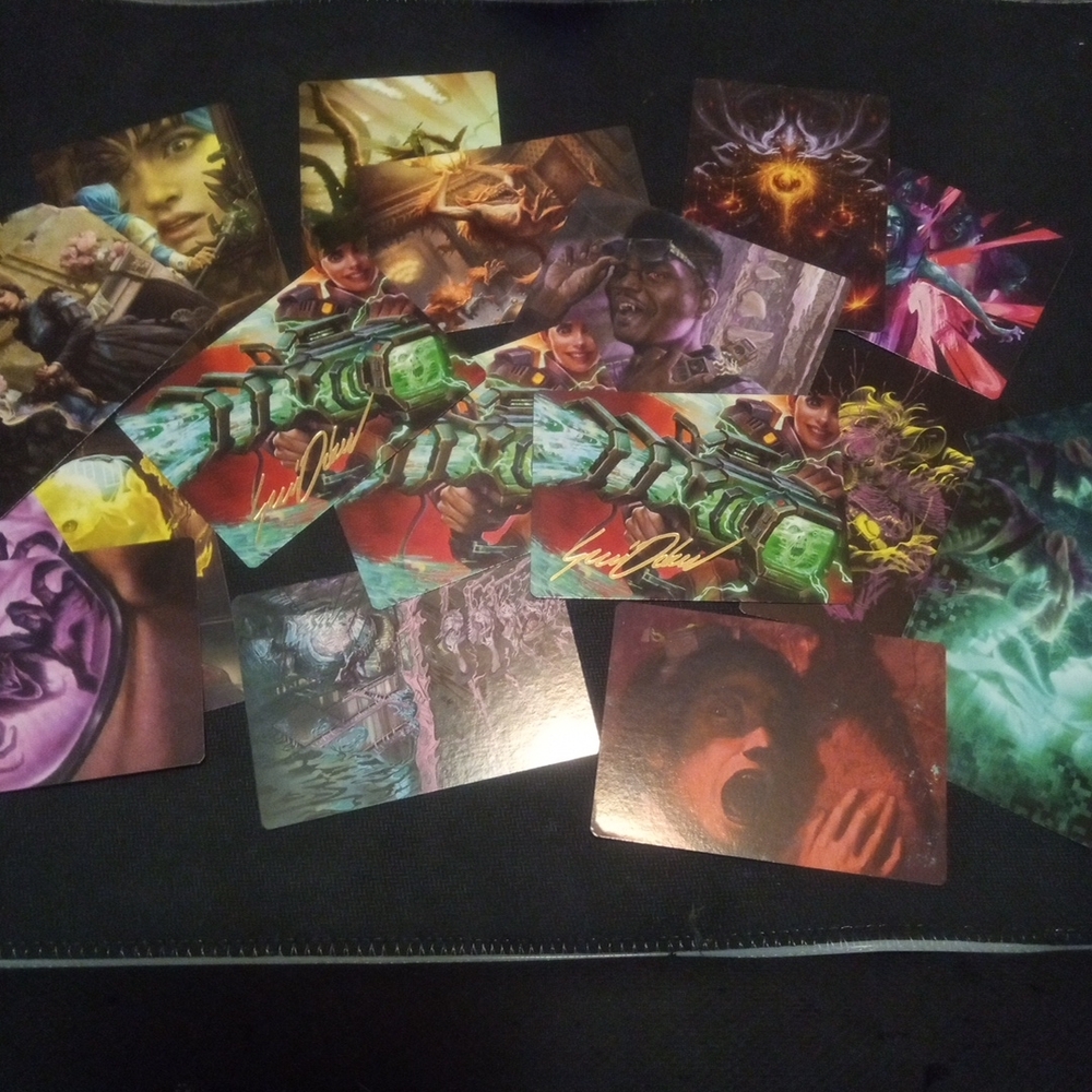 Lot Of 20 MTG Duskmourn Art Series Trading Cards With 2 Gold Stamped Signatures